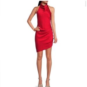 Gianni Bini Red Halter Cowl Neck Mini